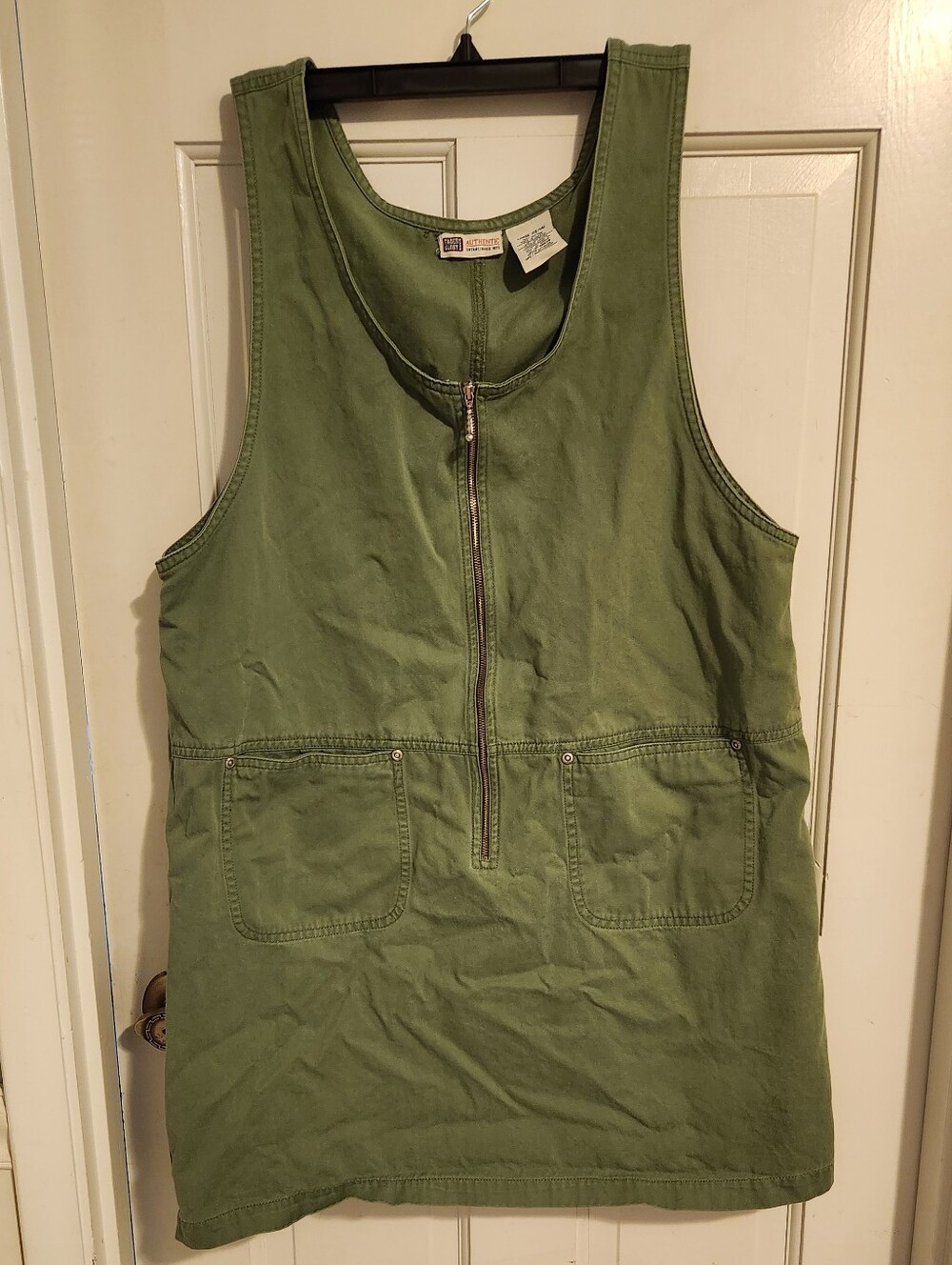 Faded Glory Olive Green Zip Front Jumper, Size L(12/14)